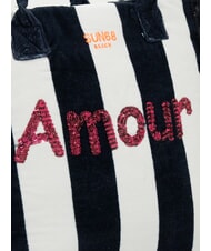 SUN68 FANCY SPONGE ALLOVER Sac de plage en toile à bandoulière bleu marine/blanc crème - Sacs pour Femme - 3