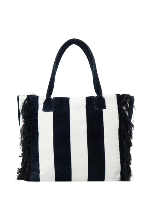 FANCY SPONGE ALLOVER Sac de plage en toile à bandoulière bleu marine/blanc crème - Sacs pour Femme