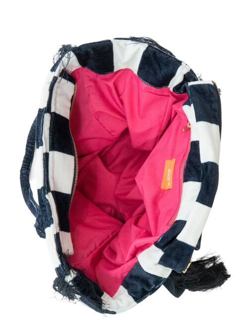 FANCY SPONGE ALLOVER Sac de plage en toile à bandoulière bleu marine/blanc crème - Sacs pour Femme