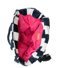 SUN68 FANCY SPONGE ALLOVER Sac de plage en toile à bandoulière bleu marine/blanc crème - Sacs pour Femme - 5