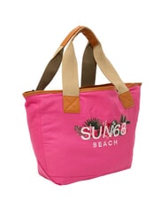 SUN68 LOGO BEACH Sac de plage en toile fuchsia - Sacs pour Femme - 2