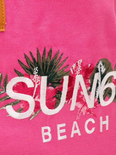 LOGO BEACH Sac de plage en toile fuchsia - Sacs pour Femme