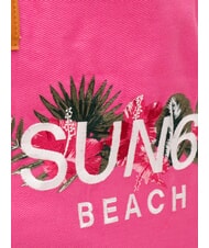 SUN68 LOGO BEACH Sac de plage en toile fuchsia - Sacs pour Femme - 3