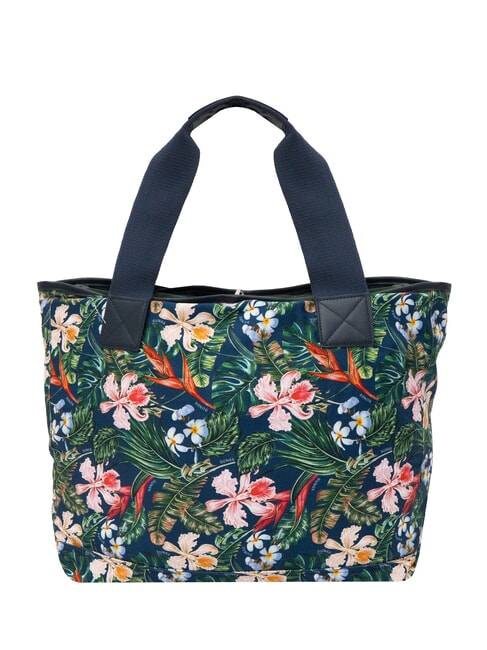 LOGO BEACH Sac de plage en toile bleu marine/fuchsia - Sacs pour Femme