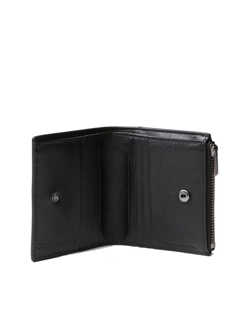 SCULPTED IMPRESS Mini portefeuille en cuir sur noir - Portefeuilles Homme