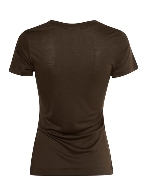 VN SS LIGHT BASIC T-shirt doux col V expresso brun - T-shirt