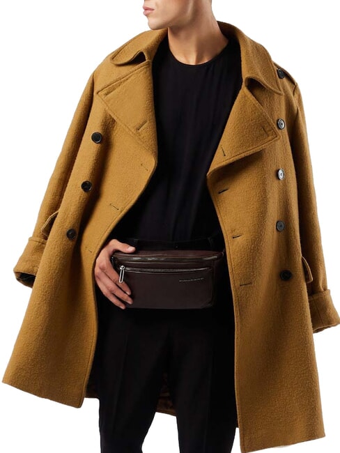 CAMPIONARIO - TALLIN Pochette en cuir avec poche Noir - Sacs banane