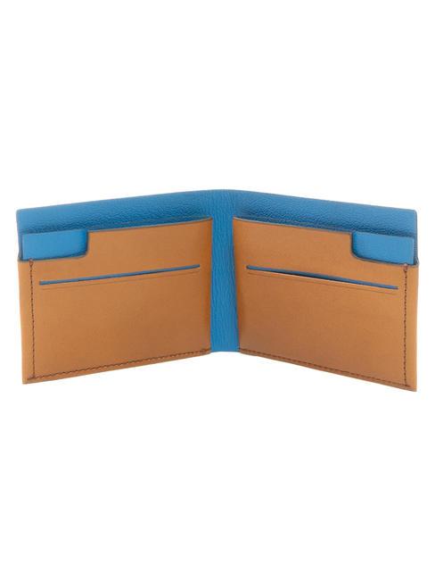CAMPIONARIO - BAGMOTIC KIT Portefeuille en cuir + porte-cl&eacute;s avec USB Cuir / Bleu - Portefeuilles Homme