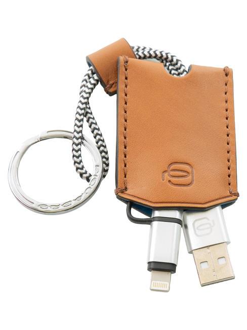 CAMPIONARIO - BAGMOTIC KIT Portefeuille en cuir + porte-cl&eacute;s avec USB Cuir / Bleu - Portefeuilles Homme
