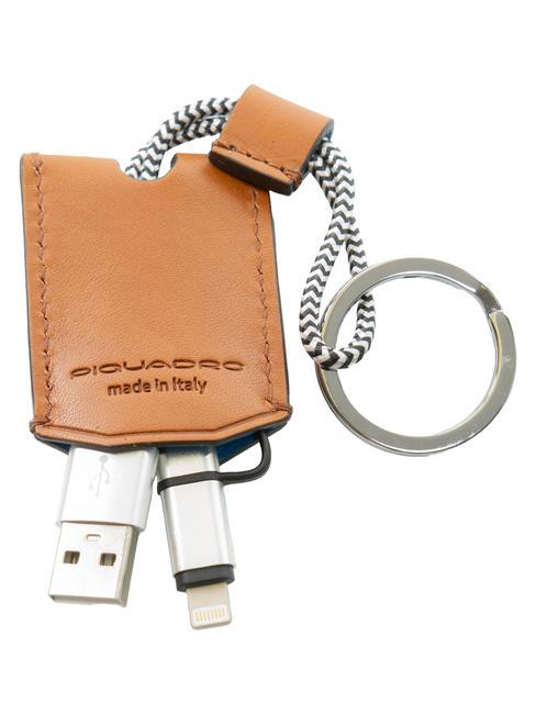 CAMPIONARIO - BAGMOTIC KIT Portefeuille en cuir + porte-cl&eacute;s avec USB Cuir / Bleu - Portefeuilles Homme