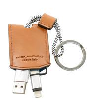 PIQUADRO CAMPIONARIO - BAGMOTIC KIT Portefeuille en cuir + porte-cl&eacute;s avec USB Cuir / Bleu - Portefeuilles Homme - 6