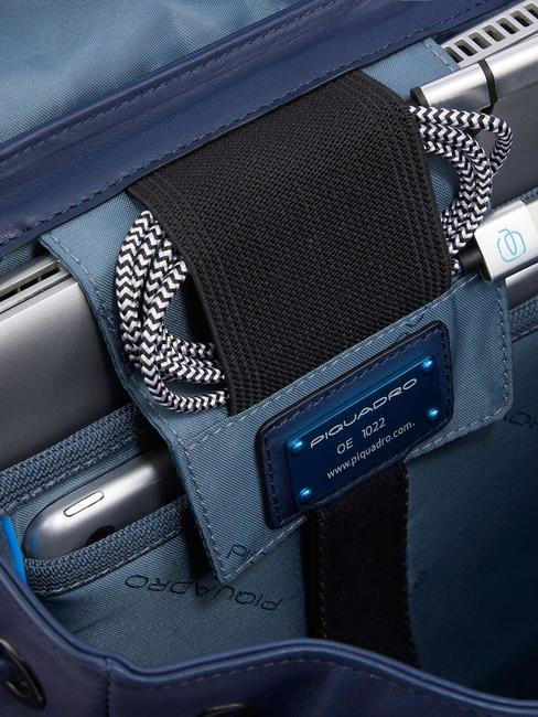 CAMPIONARIO - FINN  Sac &agrave; dos PC 14", en cuir bleu - Sacs &agrave; dos pour ordinateur portable