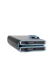 PIQUADRO CAMPIONARIO - BLUE SQUARE Portefeuille porte-cartes en cuir  Noir - Portefeuilles Homme - 3