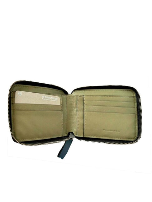 CAMPIONARIO - MG Portefeuille moyen &agrave; fermeture &eacute;clair bleu - Portefeuilles Homme