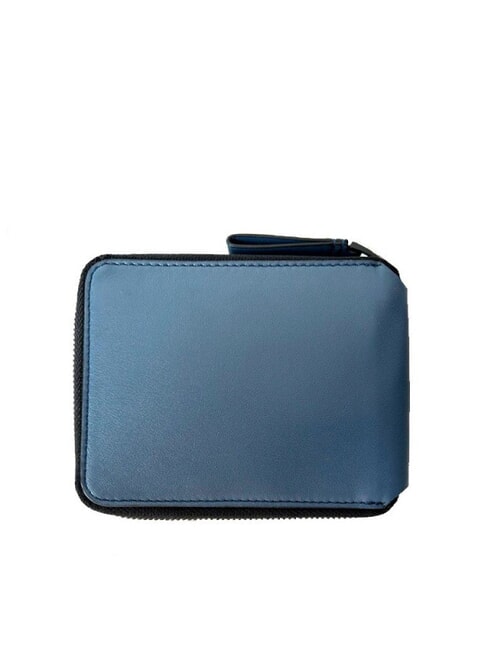 CAMPIONARIO - MG Portefeuille moyen &agrave; fermeture &eacute;clair bleu - Portefeuilles Homme