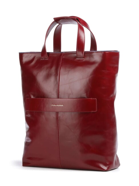 CAMPIONARIO - BLUE SQUARE Mallette verticale en cuir pour ordinateur portable 14 pouces ROUGE - Porte Documents Travail