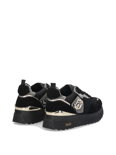 MAXI WONDER 01 Baskets à plateforme avec détails en python noir - Chaussures Femme