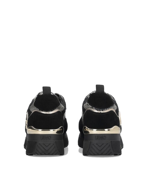 MAXI WONDER 01 Baskets à plateforme avec détails en python noir - Chaussures Femme