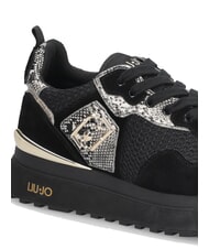 LIUJO MAXI WONDER 01 Baskets à plateforme avec détails en python noir - Chaussures Femme - 6
