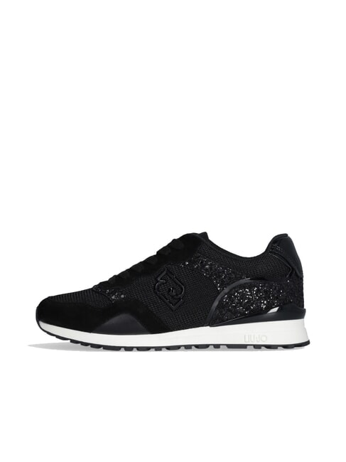MAXI WONDER LOW 02 Baskets à paillettes et mesh noir - Chaussures Femme