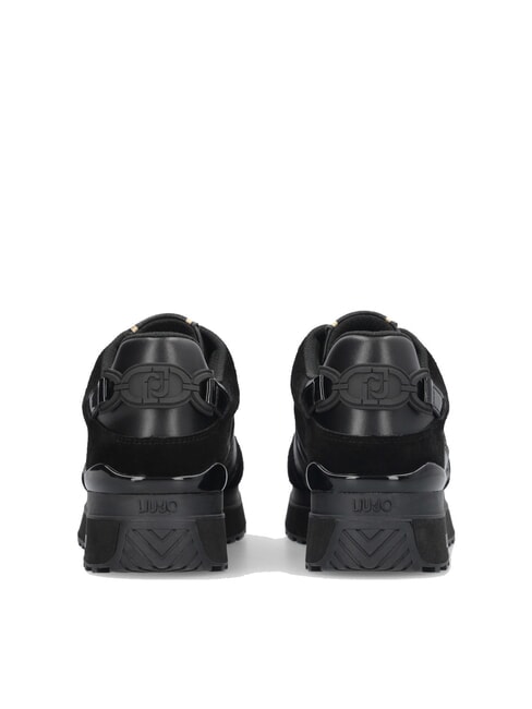 MAXI WONDER 91 Baskets &agrave; plateforme avec empi&egrave;cements en cuir verni noir - Chaussures Femme