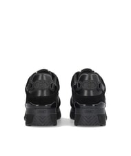 LIUJO MAXI WONDER 91 Baskets &agrave; plateforme avec empi&egrave;cements en cuir verni noir - Chaussures Femme - 7