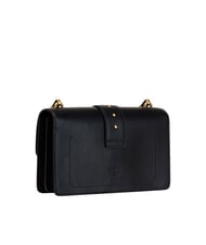 PINKO LOVE ONE CLASSIC Sac bandoulière en cuir avec rabat noir-or antique - Sacs pour Femme - 3