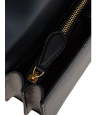 PINKO LOVE ONE CLASSIC Sac bandoulière en cuir avec rabat noir-or antique - Sacs pour Femme - 6