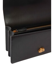 PINKO LOVE ONE CLASSIC Sac bandoulière en cuir avec rabat noir-or antique - Sacs pour Femme - 7