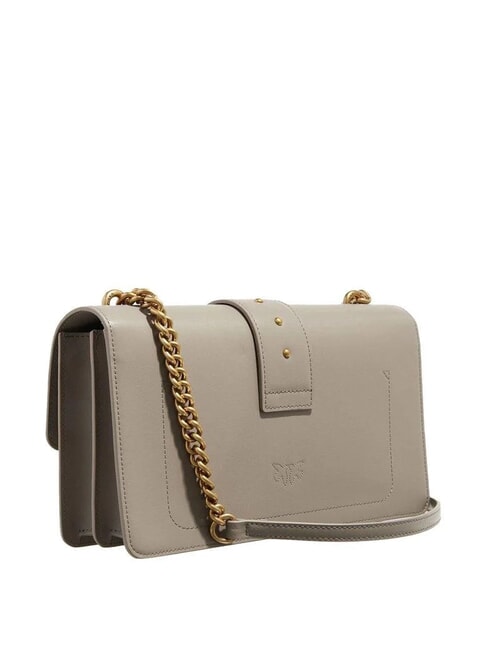 LOVE ONE CLASSIC Sac bandouli&egrave;re en cuir avec rabat noyer-or antique - Sacs pour Femme