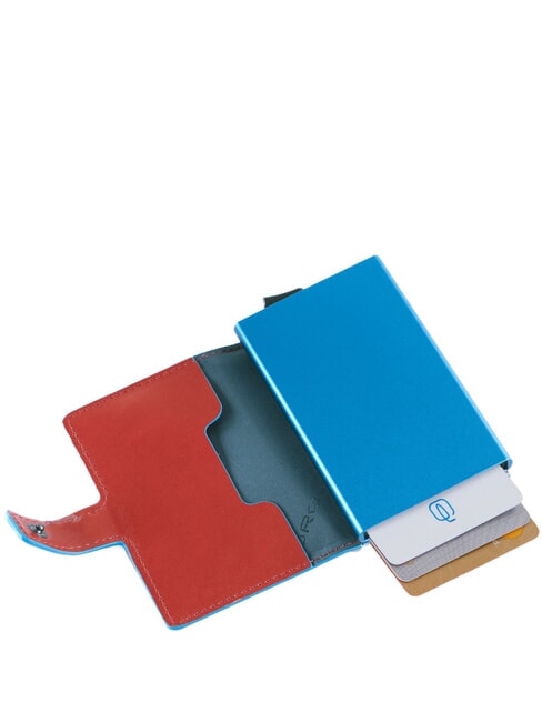 BLUE SQUARE Porte-cartes de cr&eacute;dit en cuir et m&eacute;tal cuir4 - Portefeuilles Homme