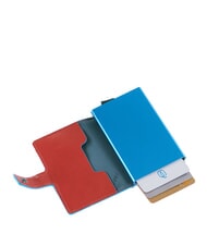 PIQUADRO BLUE SQUARE Porte-cartes de cr&eacute;dit en cuir et m&eacute;tal cuir4 - Portefeuilles Homme - 2