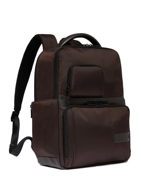 WOLLEM Sac à dos en cuir et tissu, support ordinateur 14" MORO - Sacs à dos pour ordinateur portable