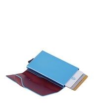 PIQUADRO BLUE SQUARE Porte-cartes de cr&eacute;dit en cuir et m&eacute;tal ROUGE - Portefeuilles Homme - 2