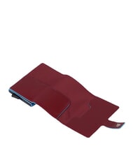 PIQUADRO BLUE SQUARE Porte-cartes de cr&eacute;dit en cuir et m&eacute;tal ROUGE - Portefeuilles Homme - 3