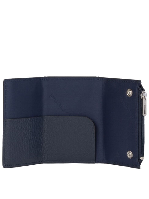 MODUS RESTYLING Porte-cartes en cuir avec curseur bleu - Portefeuilles Homme