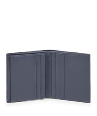 PIQUADRO P16 Porte-cartes en cuir et tissu bleu - Portefeuilles Homme - 2