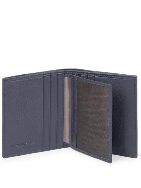 P16 Porte-cartes en cuir et tissu bleu - Portefeuilles Homme