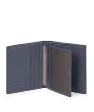 PIQUADRO P16 Porte-cartes en cuir et tissu bleu - Portefeuilles Homme - 3