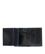 PIQUADRO BLUE SQUARE Portefeuille vertical en cuir Noir - Portefeuilles Homme - 3