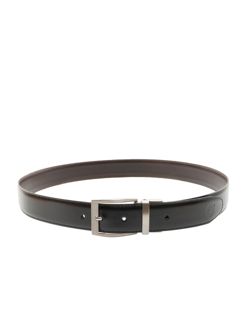 CASUAL Ceinture en cuir double face noir lisse/brun foncé lisse - Ceintures