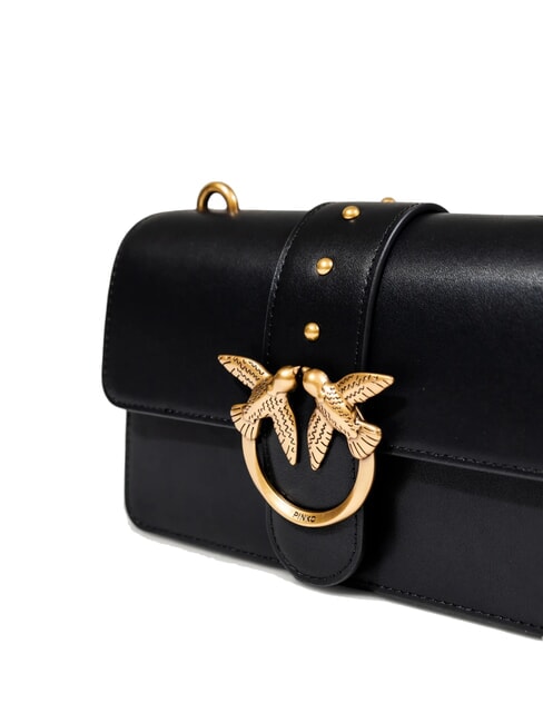 LOVE ONE CLASSIC Mini sac &agrave; bandouli&egrave;re en cuir noir-or antique - Sacs pour Femme