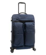 PIQUADRO X19 Trolley moyen avec poches bleu - Valises Semi-rigides - 6