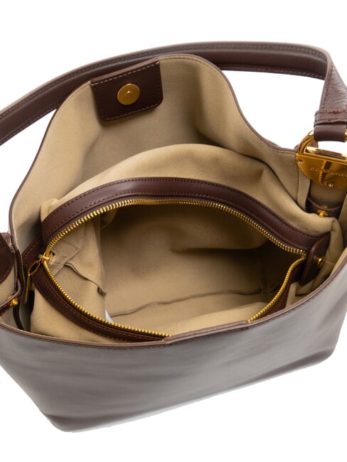 BRIDLE MEDIUM HOBO Sac à bandoulière en cuir châtaigne/champignon - Sacs pour Femme