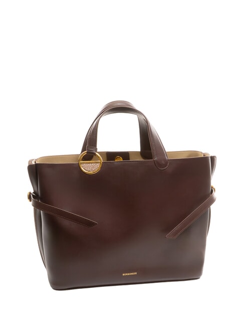 BRIDLE MEDIUM SHOPPER Sac à main moyen en cuir nappa châtaigne/champignon - Sacs pour Femme