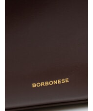 BORBONESE BRIDLE MEDIUM SHOPPER Sac à main moyen en cuir nappa châtaigne/champignon - Sacs pour Femme - 3