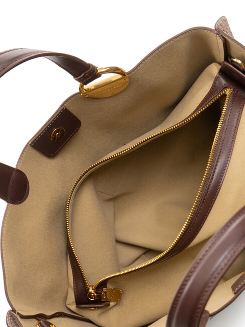 BRIDLE MEDIUM SHOPPER Sac à main moyen en cuir nappa châtaigne/champignon - Sacs pour Femme