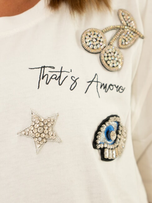 BOXY T-shirt en coton porcelaine - T-shirt