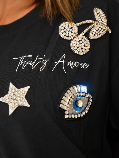 BOXY T-shirt en coton noir - T-shirt