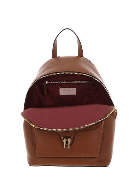 BEAT GENERATION Sac &agrave; dos en cuir martel&eacute; Cognac - Sacs pour Femme